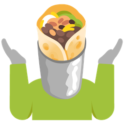 person shrugging and burrito