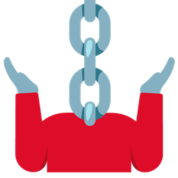 person shrugging and chains