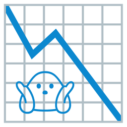 person shrugging and chart decreasing