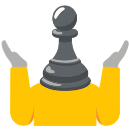 person shrugging and chess pawn
