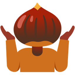 person shrugging and chestnut