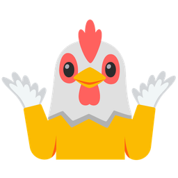 person shrugging and chicken