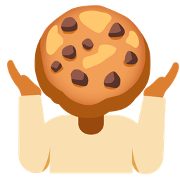 person shrugging and cookie