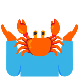 person shrugging and crab