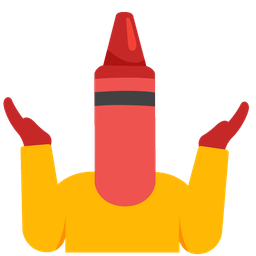 person shrugging and crayon