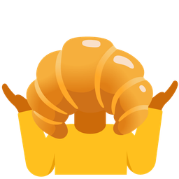 person shrugging and croissant