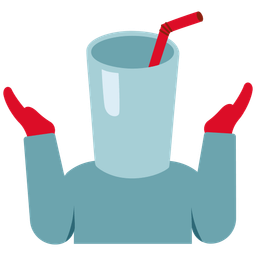 person shrugging and cup with straw