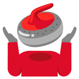 person shrugging and curling stone