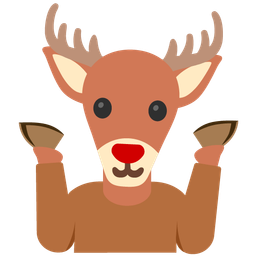 person shrugging and deer