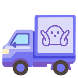 person shrugging and delivery truck