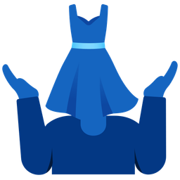 person shrugging and dress