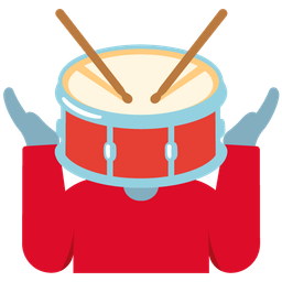 person shrugging and drum