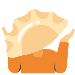 person shrugging and dumpling