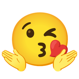 Person shrugging and Face blowing a kiss