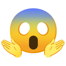 person shrugging and face screaming in fear