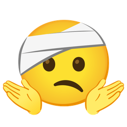 person shrugging and face with head-bandage