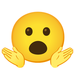 person shrugging and face with open mouth