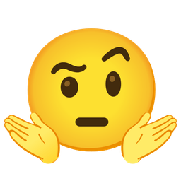 person shrugging and face with raised eyebrow