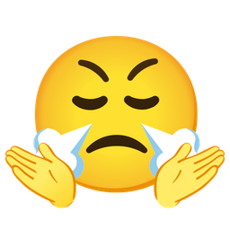 person shrugging and face with steam from nose