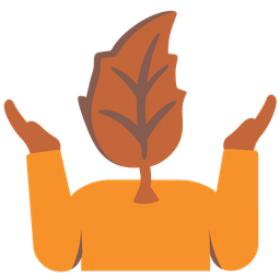 person shrugging and fallen leaf