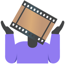 person shrugging and film frames