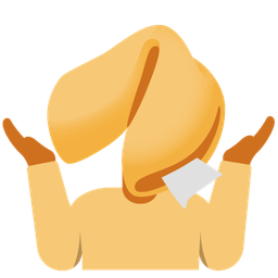 person shrugging and fortune cookie