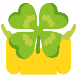 person shrugging and four leaf clover