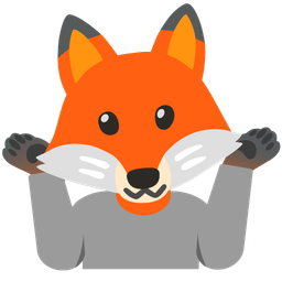 person shrugging and fox