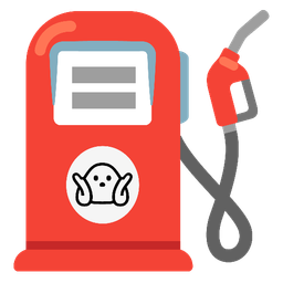 person shrugging and fuel pump