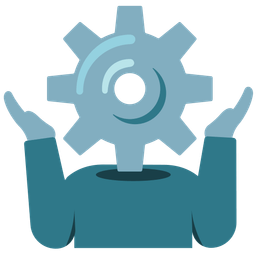 person shrugging and gear