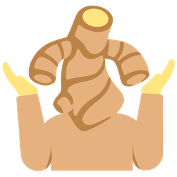 person shrugging and ginger root