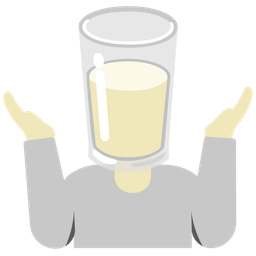 person shrugging and glass of milk
