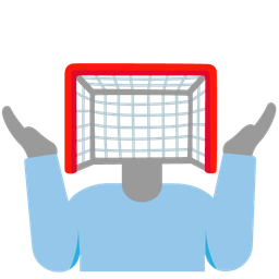 person shrugging and goal net