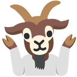 person shrugging and goat