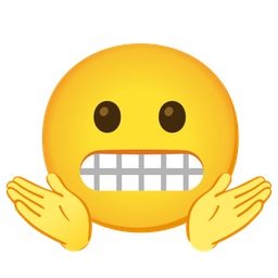 person shrugging and grimacing face