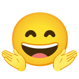 Person shrugging and Grinning face with smiling eyes