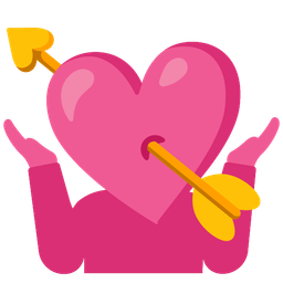 person shrugging and heart with arrow