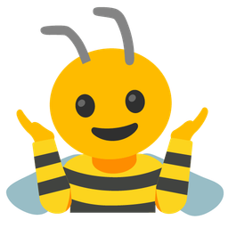 person shrugging and honeybee