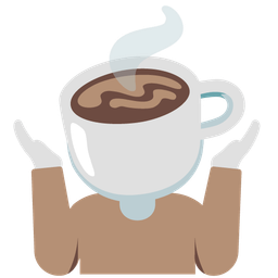 person shrugging and hot beverage