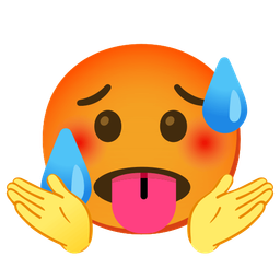 person shrugging and hot face