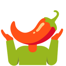 person shrugging and hot pepper