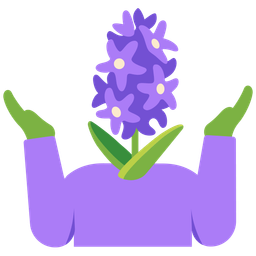 person shrugging and hyacinth