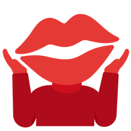 person shrugging and kiss mark