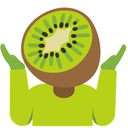 person shrugging and kiwi fruit