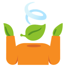 person shrugging and leaf fluttering in wind