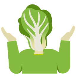 person shrugging and leafy green