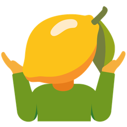 person shrugging and lemon