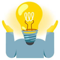 person shrugging and light bulb