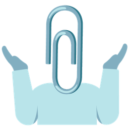 person shrugging and linked paperclips