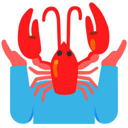 person shrugging and lobster